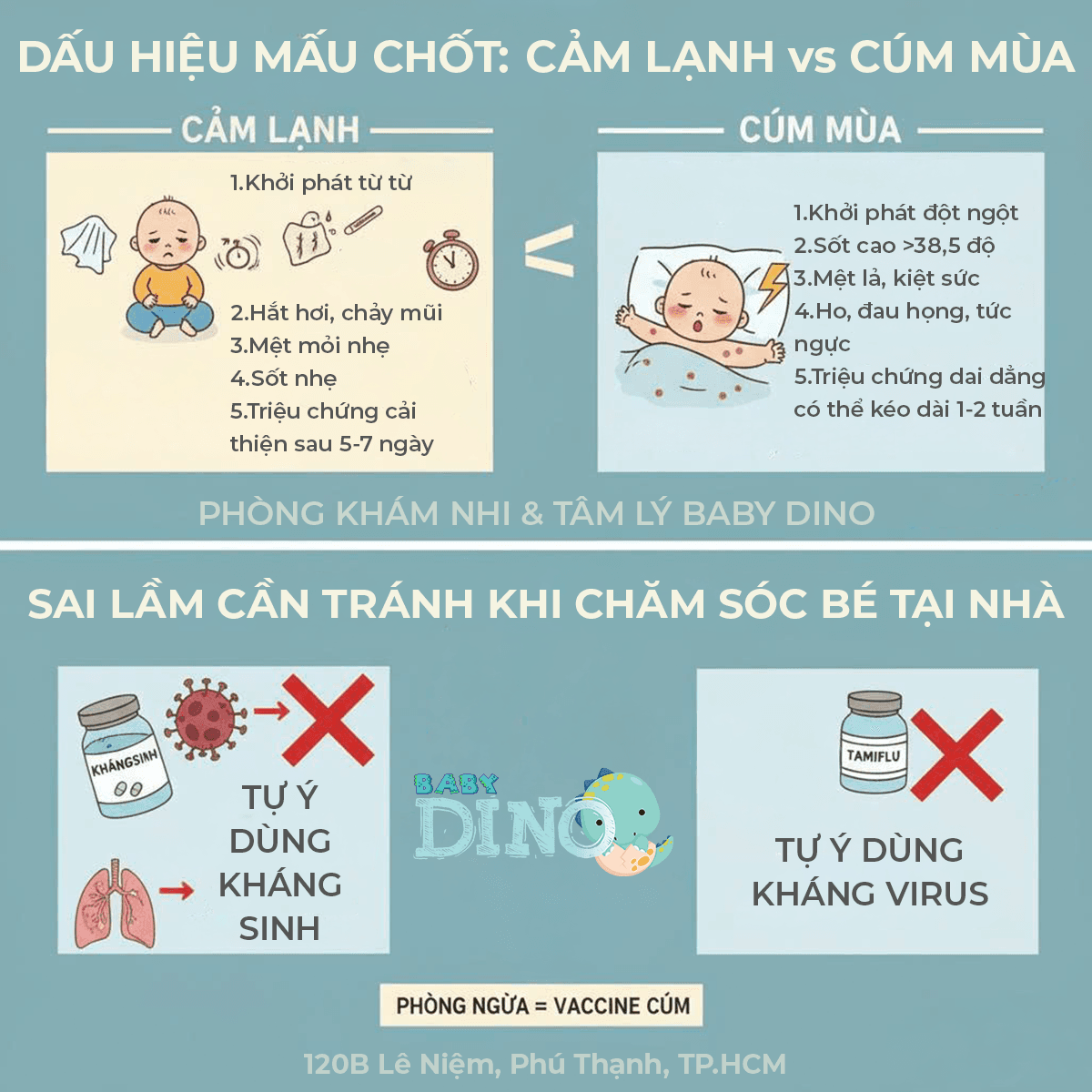 Phân biệt cúm và cảm lạnh ở trẻ